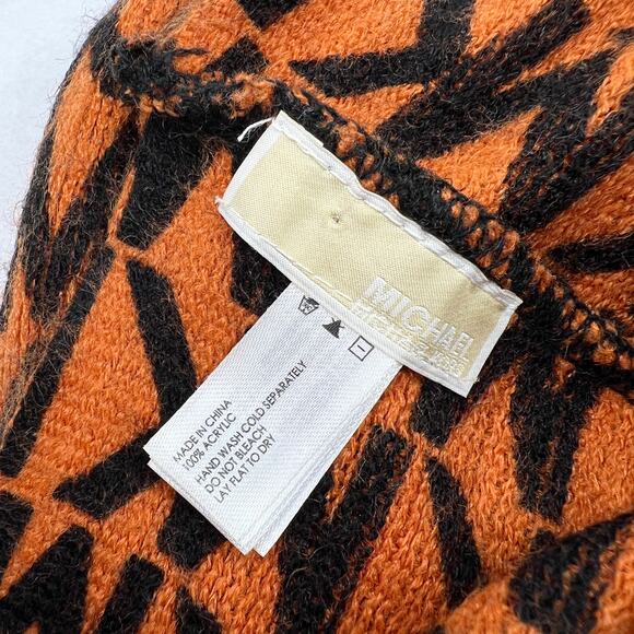 Michael Michael Kors Orange & Black Monogram Infinity Scarf - Picture 5 of 9